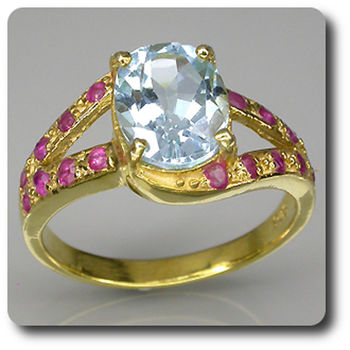 TOPAZ & RUBY RING