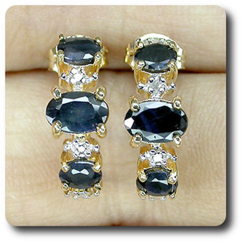 SAPPHIRE & DIAMOND EARRINGS
