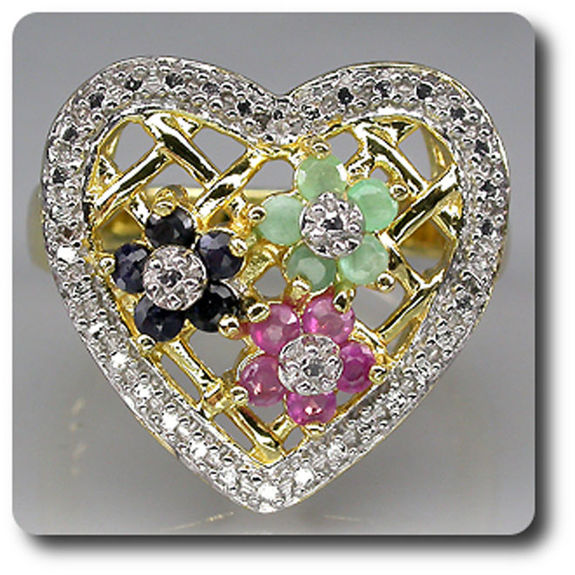 EMERALD RUBY SAPPHIRE RING