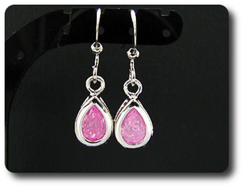 BOUCLES D'OREILLE SAPHIR ROSE
