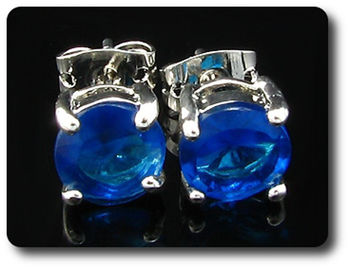 BOUCLES D'OREILLE SAPHIR BLEU