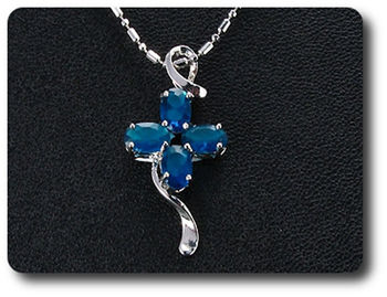 4x6 mm Blue Sapphire Pendant