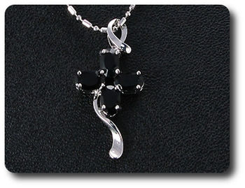 4x6 mm Black Sapphire Pendant