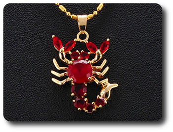7-3 mm Red Ruby Scorpion Pendant