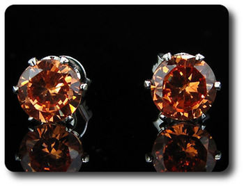 BOUCLES D'OREILLE SAPHIR ORANGE