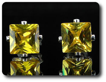 Boucles d'oreille Topaze jaune de synthèse