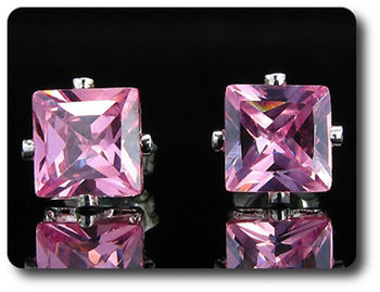 BOUCLES D'OREILLE SAPHIR ROSE