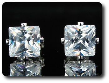 2x4mm Simulated Diamond Earrings
