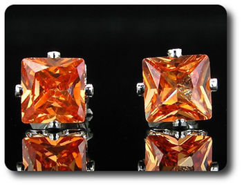 BOUCLES D'OREILLE SAPHIR ORANGE