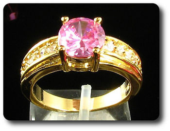 1x8mm Pink Sapphire Ring