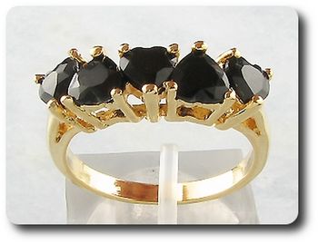 5x5mm Black Sapphire Ring