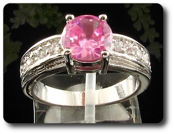 1x8mm Pink Sapphire Ring