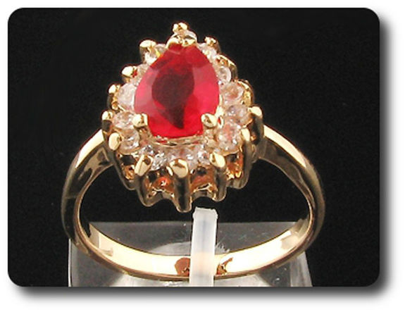 1x9mm Red Ruby Ring