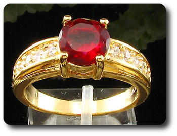 1x8mm Red Ruby Ring
