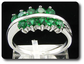 10x3mm Green Emerald Ring