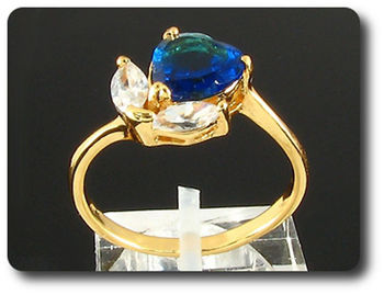 1x8mm Blue Sapphire Ring