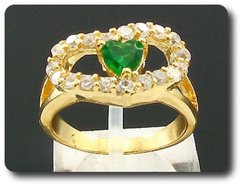 1x5mm Green Emerald Ring