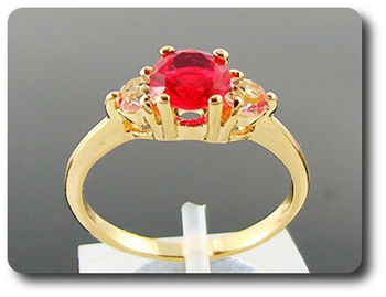 1x6mm Red Ruby Ring