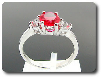 1x6mm Red Ruby Ring