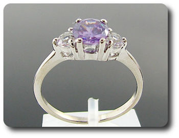 1x6mm Purple Amethyst Ring