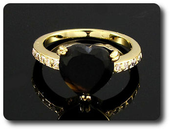 1x10mm Black Sapphire Ring