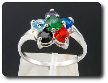 6x4mm Multicolor Topaz Ring