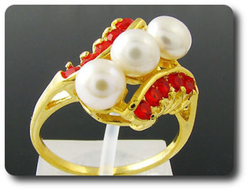 3x6mm Fresh Water Pearl Ring