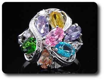 BAGUE TOPAZE MULTICOLORE