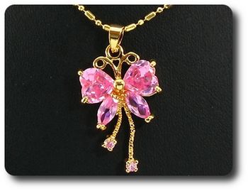 6x8-2 mm Pink Sapphire Pendant