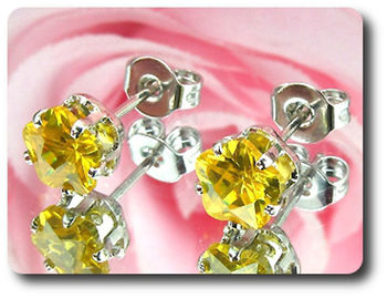 BOUCLES D'OREILLE TOPAZE JAUNE