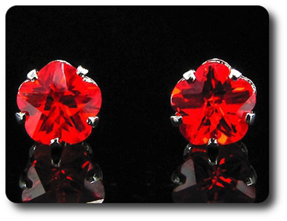 2x6mm Red Ruby Earrings