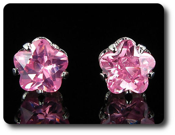 BOUCLES D'OREILLE SAPHIR ROSE