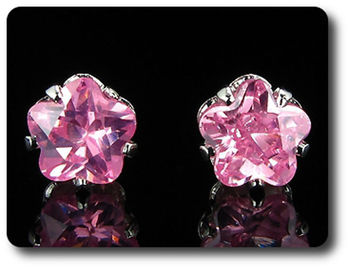 BOUCLES D'OREILLE SAPHIR ROSE