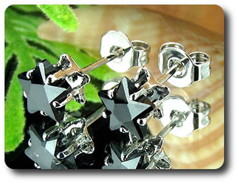 BOUCLES D'OREILLE SAPHIR NOIR