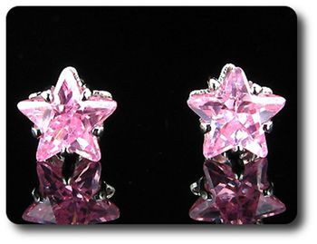 BOUCLES D'OREILLE SAPHIR ROSE