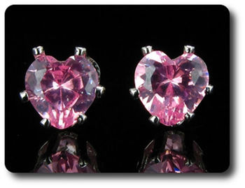 2x6mm Pink Sapphire Earrings