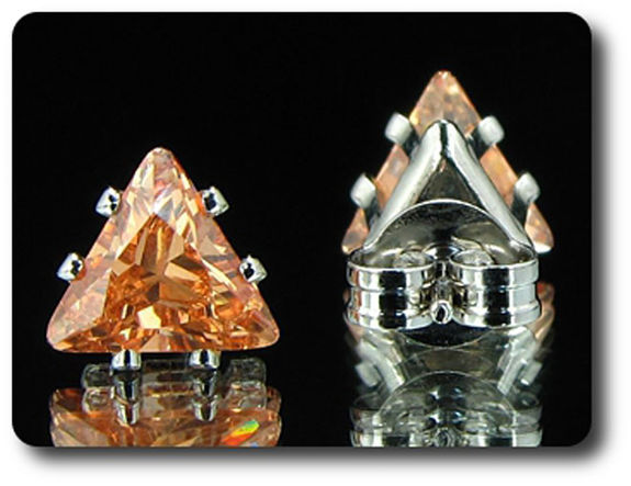 BOUCLES D'OREILLE SAPHIR ORANGE