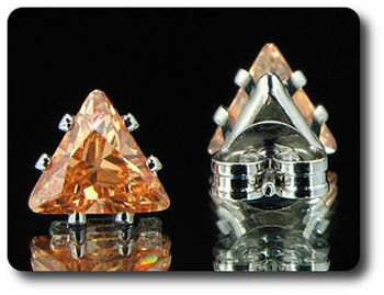 BOUCLES D'OREILLE SAPHIR ORANGE