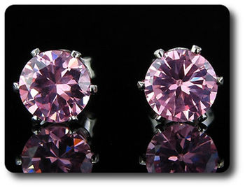 BOUCLES D'OREILLE SAPHIR ROSE