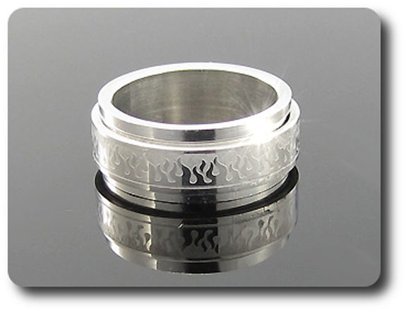 BAGUE HOMME MOTIF FEU