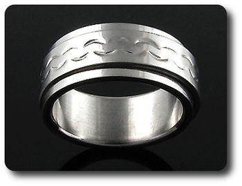 BAGUE HOMME MOTIF VAGUES