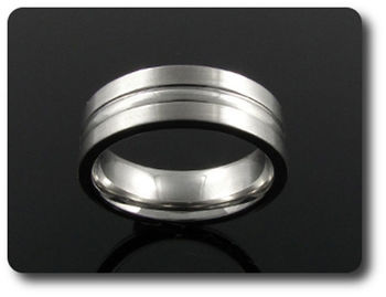BAGUE HOMME MOTIF DOUBLE LIGNE