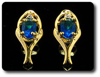 BOUCLES D'OREILLE SAPHIR BLEU