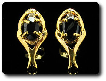 BOUCLES D'OREILLE SAPHIR NOIR