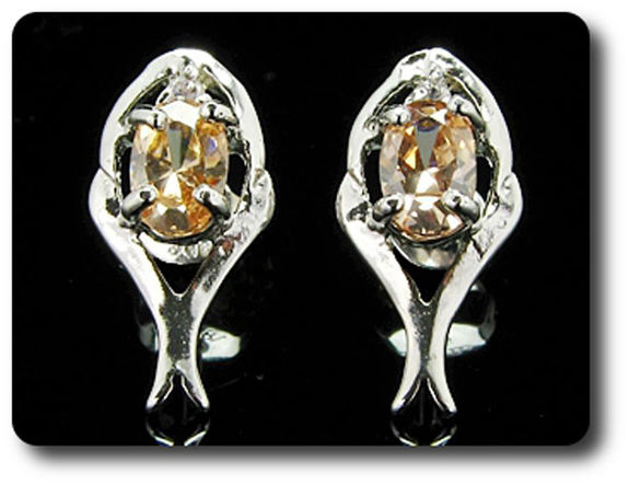 BOUCLES D'OREILLE SAPHIR ORANGE