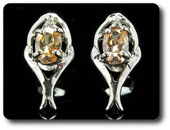 BOUCLES D'OREILLE SAPHIR ORANGE