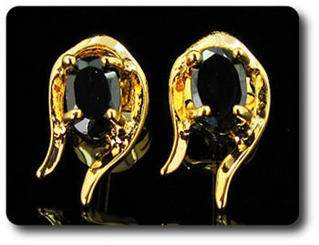 BOUCLES D'OREILLE SAPHIR NOIR