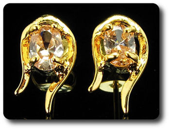 BOUCLES D'OREILLE SAPHIR ORANGE