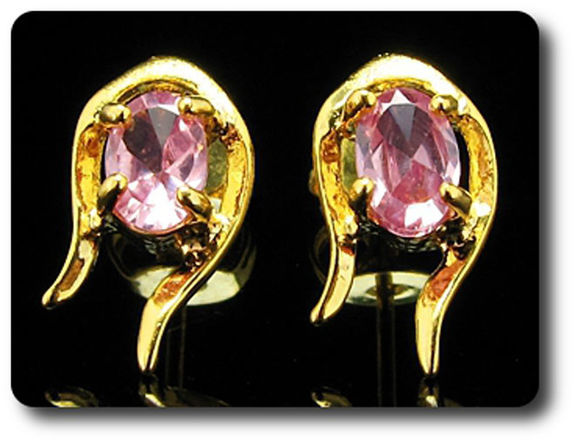 BOUCLES D'OREILLE SAPHIR ROSE