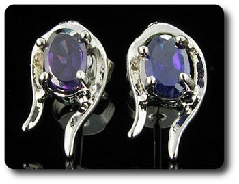 2x7mm Purple Amethyst Earrings